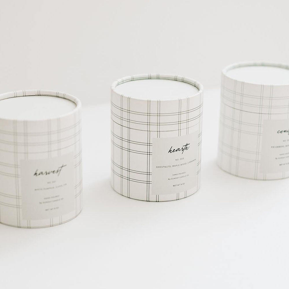 Emballage et boîte de tube de papier de bougie ronde de cylindre de logo imprimé personnalisé en gros