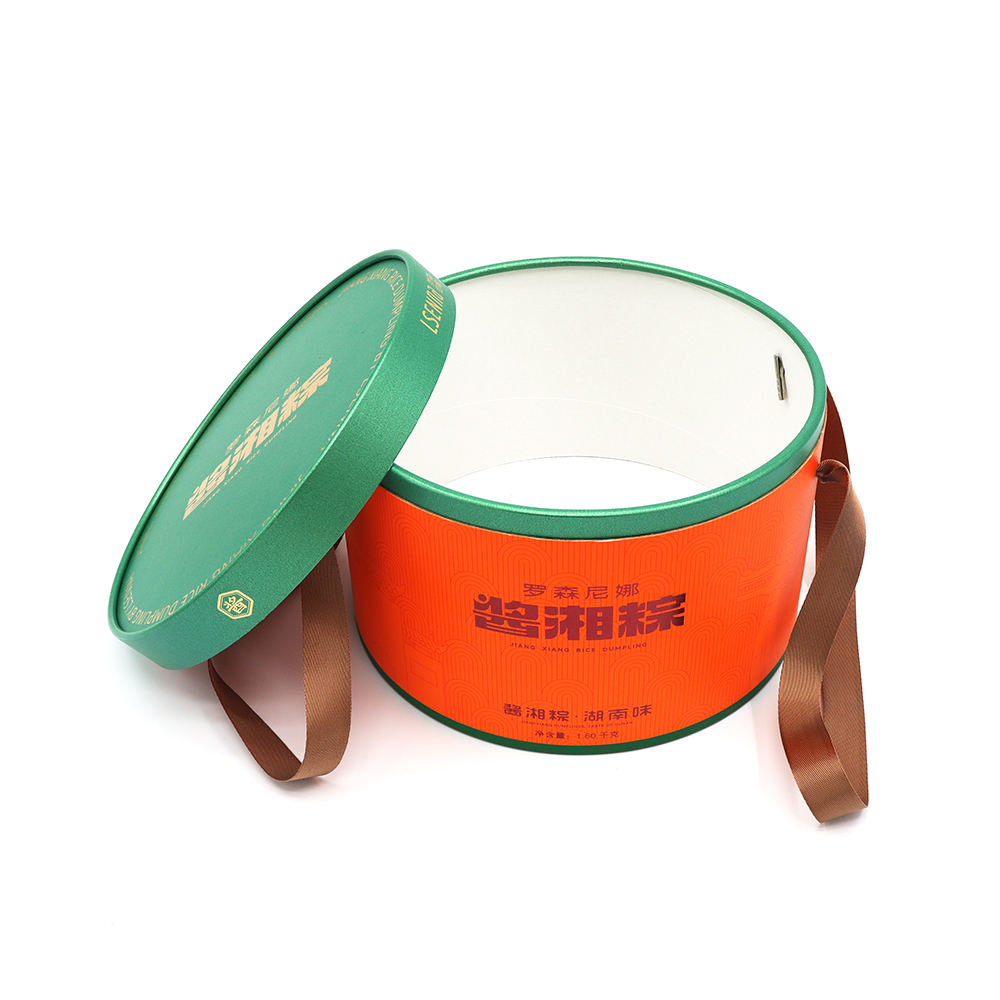 Design de luxe impression Mooncake Dumplings gâteau d'anniversaire fête gâteau cylindre conteneur rond papier emballage cadeau papier emballage