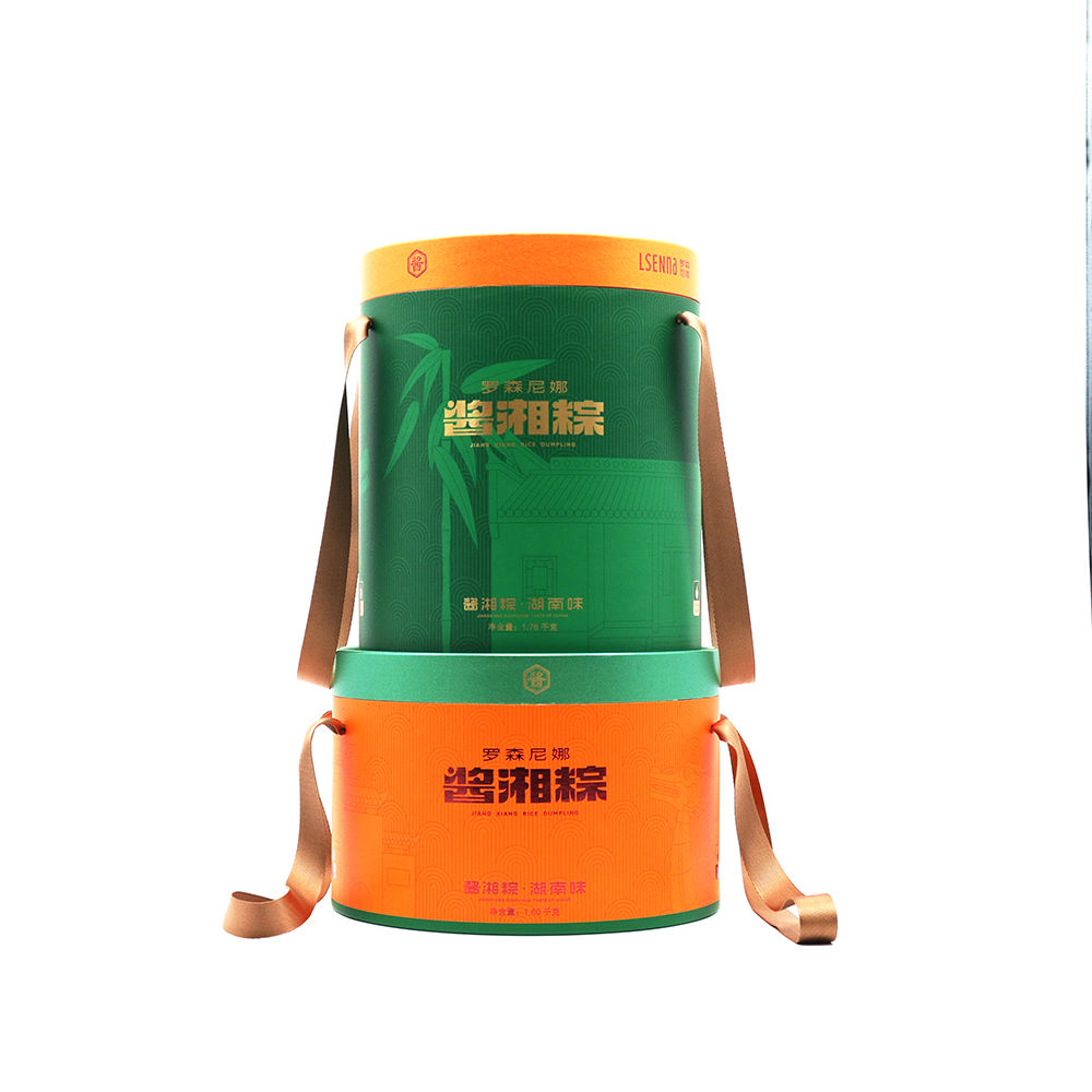 Design de luxe impression Mooncake Dumplings gâteau d'anniversaire fête gâteau cylindre conteneur rond papier emballage cadeau papier emballage