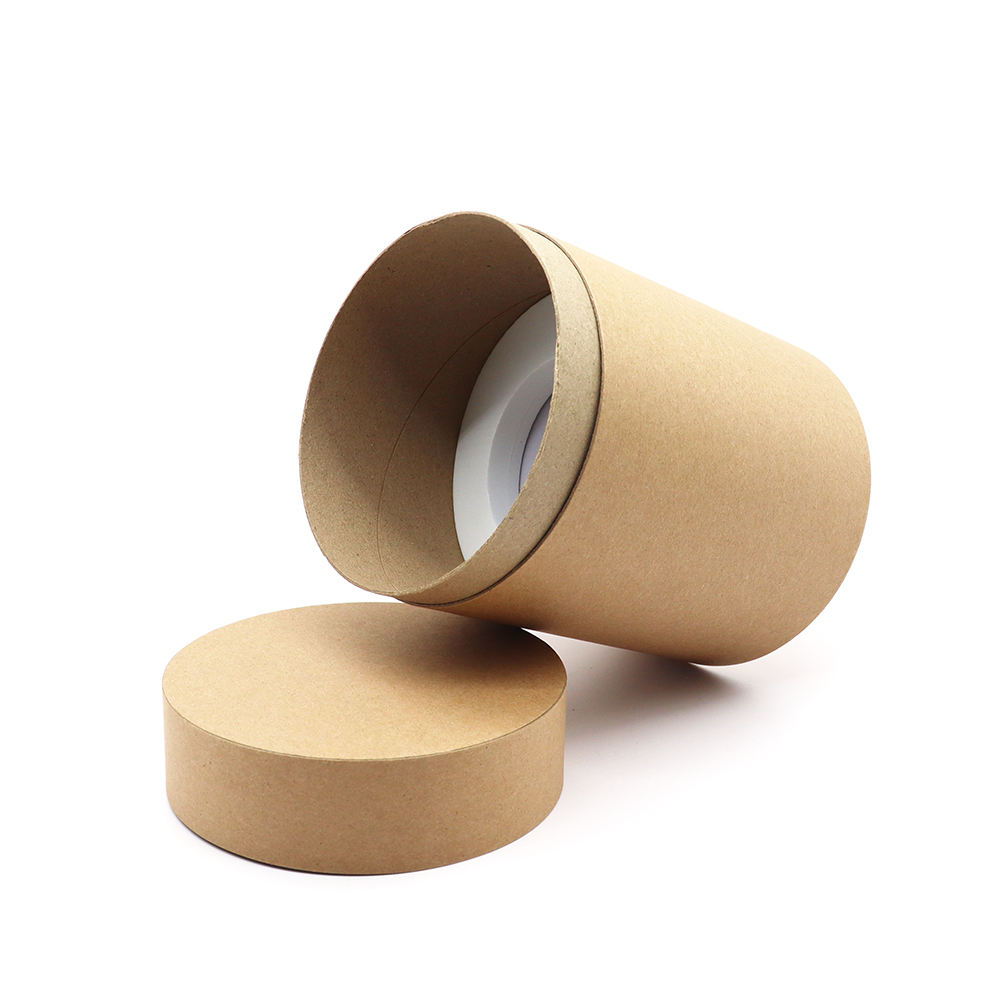 Emballage de tube de papier de thé de café de poudre de protéine de tube rond de bord plat de carton biodégradable de taille faite sur commande favorable à l'environnement