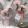 Petit ensemble de boîtes de roses en daim préservées, emballage en carton pour fleurs, personnalisé, forme ronde rigide, Mini cylindre de cadeau de fleur en papier