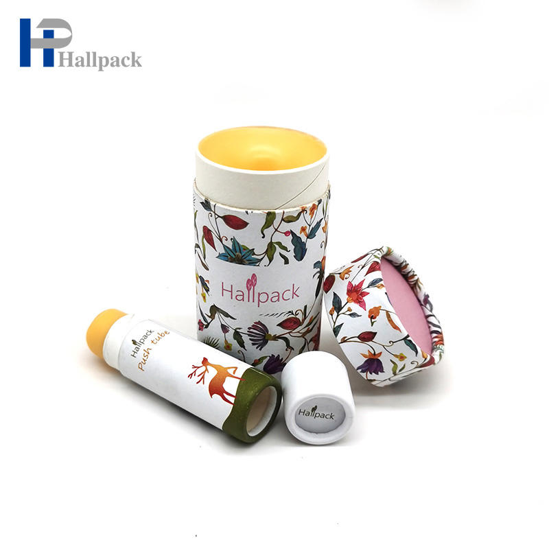 Tube d'emballage en papier déodorant en carton Kraft blanc biodégradable de 2 onces, baume à lèvres Push Up en papier brun de 0.3oz