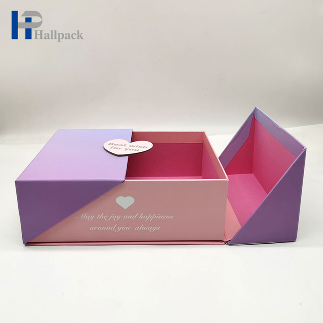 Boîte-cadeau vide de boîte en carton de papier fait main imprimé personnalisé en gros