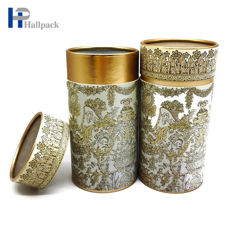 Tube de papier en feuille d'or, Eyeliner Shaker, emballage personnalisé, boîte en papier, cylindre de papier de qualité alimentaire moins cher pour le thé