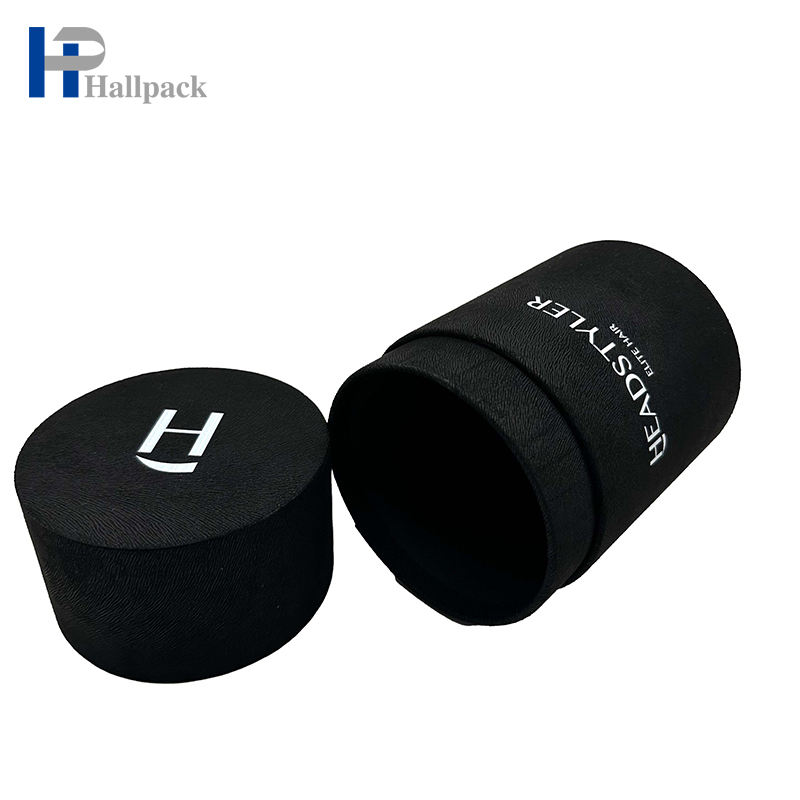 Boîte-cadeau faite sur commande de forme de cylindre de bord plat de tube de papier d'emballage de capacité élevée avec le tube de papier noir de couvercle