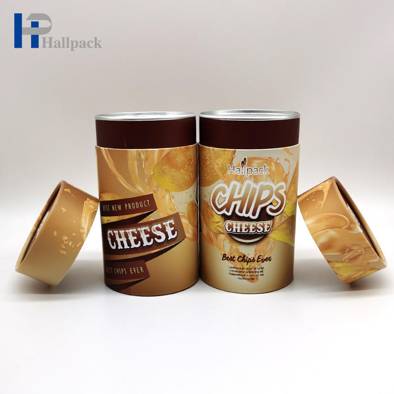 Emballage biodégradable de tube de papier de carton de cylindre de papier d'emballage avec le couvercle ouvert facile