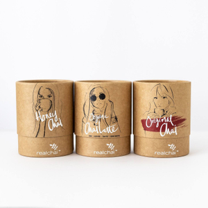 Emballage de papier kraft de boîte de tube rond recyclable pour le thé alimentaire Emballage de tube en carton Papier artisanal Boîte à gâteaux personnalisée HP avec fenêtre